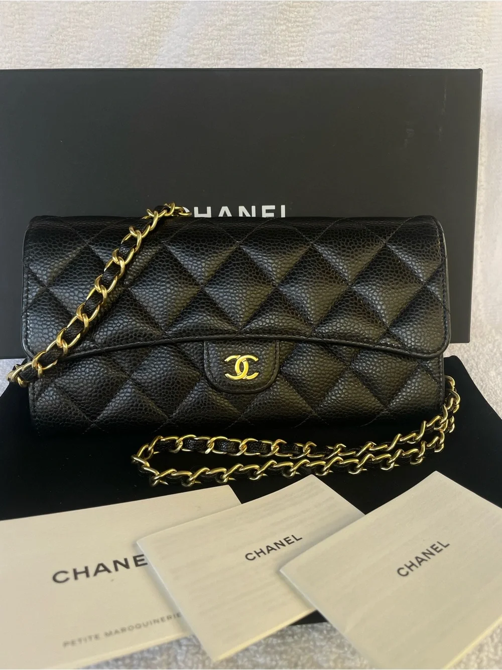 🖤CHANEL CLASSIC FLAP LONG WALLET WITH GOLD TONE HARDWARE 🖤